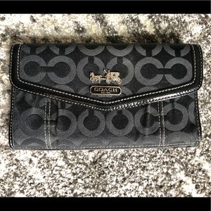 Coach Black Fabric Envelope Style Wallet